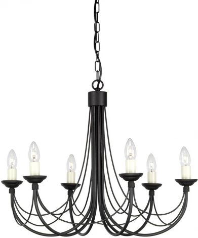 Подвесная люстра Elstead Carisbrooke CB6-BLACK (220V, на цепи, подсвечник, свеча)