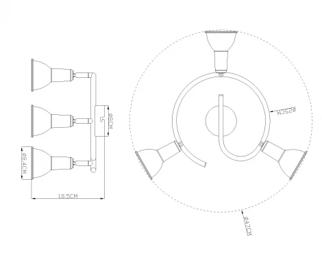 Спот на штанге Globo Caldera 54648-3 (220V, круглые)