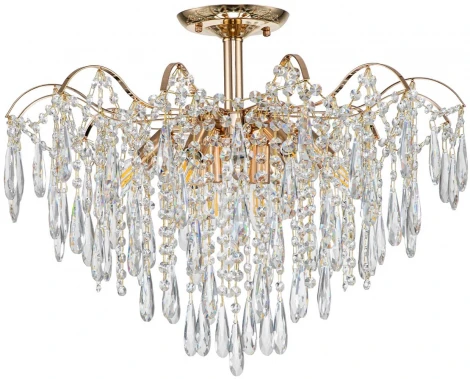 Потолочная люстра на штанге Escada Aurea 1124/8PL (220V, хрусталь, подвески)