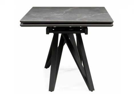 Кухонный стол Notta Вилсон 140(200)х80 серый мрамор larka grey / черный
