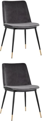 Стул Мелисса велюр Темно-серый 2 шт Stool Group (арт.УТ000037480)