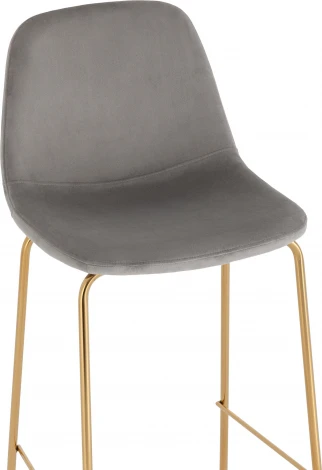 Стул барный Валенсия SN велюр серый золотые ножки 2 шт Stool Group (арт.УТ000038305)