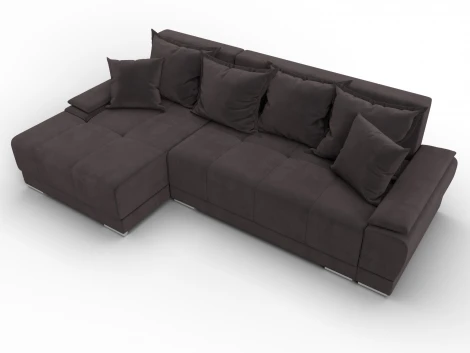 Диван угловой Лига-119 угол левый (ДСП,Брус,Фанера,ЛДС,Велюр/Коричневый) Лига Диванов 137093L