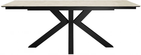 Стол DikLine SFE140 Керамика Krater Perla (бежевый матовый)/подстолье черное/опоры черные (2 уп.) арт.00-00075478