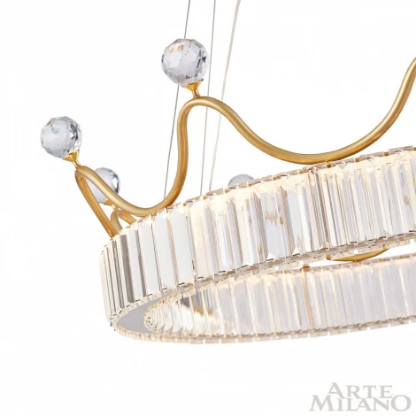 Подвесной светильник Arte Milano Venezia 310322/D500 GD (регулировка яркости, LED, 220V, хрусталь, пульт управления, на тросе, круглые)