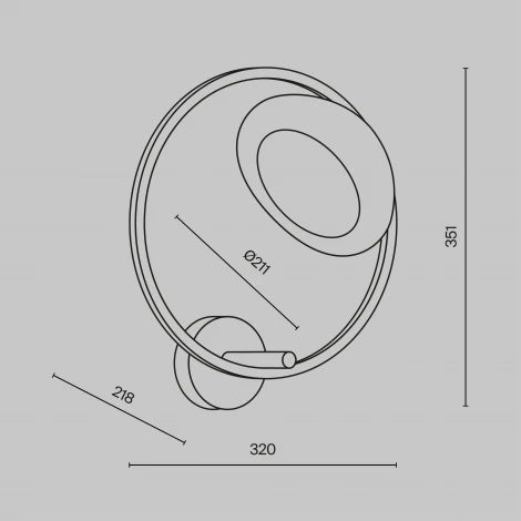 Бра Maytoni Lunare MOD327WL-L5BS3K1 (LED, 220V, кольцо)