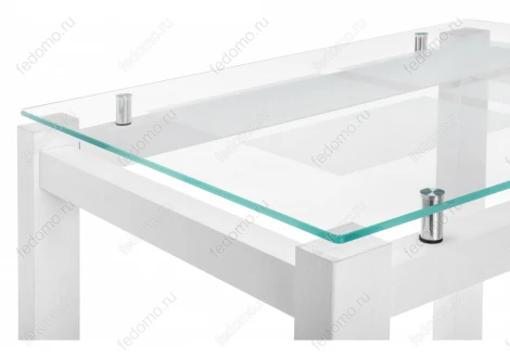 Стеклянный стол Woodville Бран белое дерево 462098