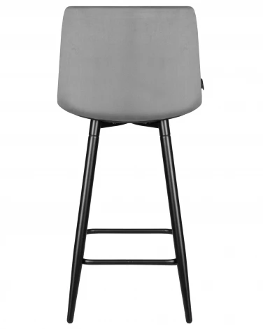 Набор 2 шт Стул полубарный DOBRIN OLIVIA (черные матовые ножки, темно-серый велюр (108-91))