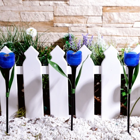 Грунтовый светильник на солнечной батарее Uniel USL-C-454/PT305 BLUE TULIP (LED, цветы)