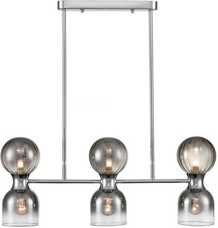 Потолочная люстра на штанге Lumion Tauna 8114/6 хром/дымчатый, металл/стекло G9 3*30W + E14 3*40W 220V