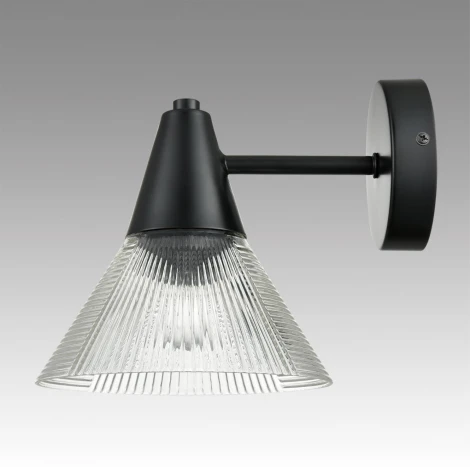 Бра Lumion Corne 6595/1W черный/прозрачный, металл/стекло E27 1*60W 220V