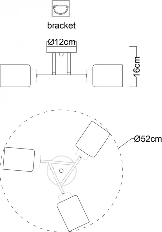 Потолочная люстра на штанге Arte Lamp Chicago A1547PL-3BK