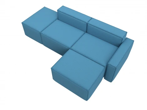 Диван угловой модульный Лига-063 угол правый (ДСП/Пластик/Рогожка/Голубой) Лига Диванов 129786