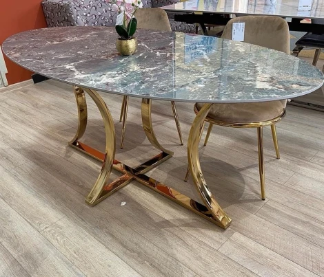 Стол обеденный IST-CASA Тренди DT-2889A.2, 180х90х75 см, малахитовый мрамор