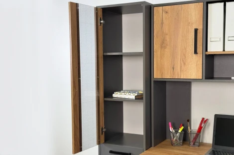 Лайт-2 Стеллаж Mebelson (ЛДСП/Дуб крафт золотой,Серый) арт.SL-01.3319