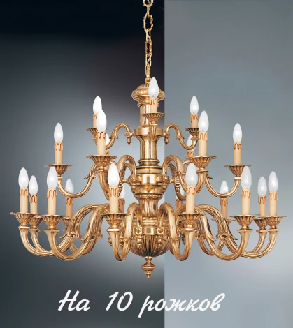 Подвесная большая люстра Nervilamp 3460 3460/10 (220V, на цепи, подсвечник, свеча)
