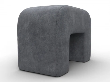 Пуф 008 (ДСП,Брус,Фанера,Велюр/Темно-серый) Лига Диванов 132521