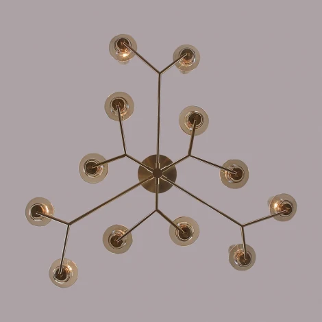 Потолочная люстра на штанге Lumion Madonna 6554/12C бронза/коньячный/металл/стекло E14 12*40W 220V