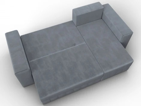 Диван угловой Лига-076 угол универсальный (ДСП/Пластик/Велюр/Серый) Лига Диванов 129849