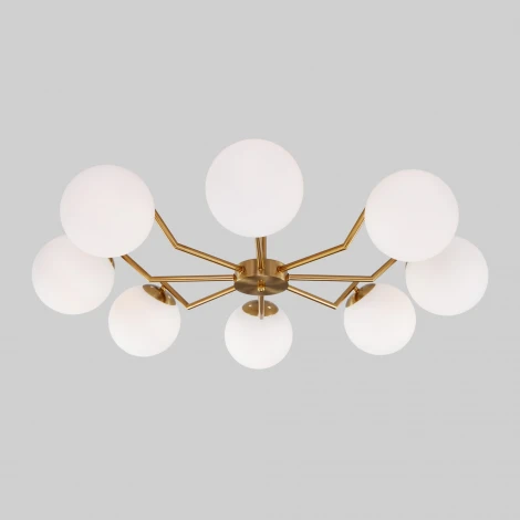 Умная потолочная люстра на штанге Eurosvet Frost 70154/8 латунь (220V, шарики)