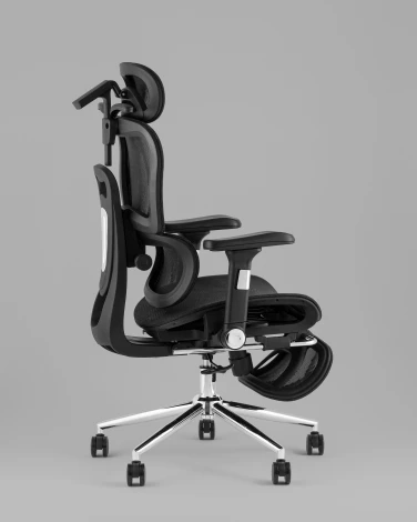 Кресло офисное TopChairs Stich с оттоманкой, черный Stool Group УТ000042404
