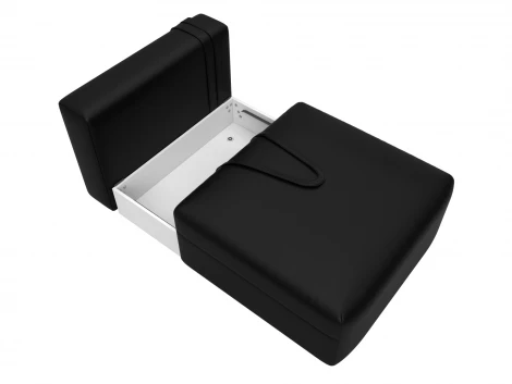 Модуль диван Лига-060 НПБ (ЛДСП,Брус,Фанера/Пластик/Экокожа/Черный) Лига Диванов 130074