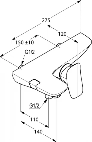 Смеситель Kludi Ambienta 534450575 для ванны с душем