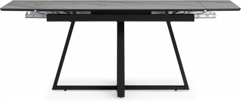 Керамический стол Notta Памелла 140(200)х80 серый мрамор larka grey / черный арт.612905