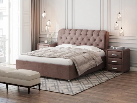 PROxSON Кровать Chester (Ткань: Велюр Ultra Горячий шоколад) 160x200