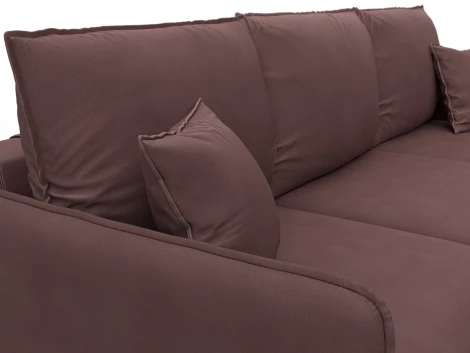 Диван угловой Лига-064 НПБ угол универсальный (ДСП/Дерево/Замша/Бордовый) Лига Диванов 129636