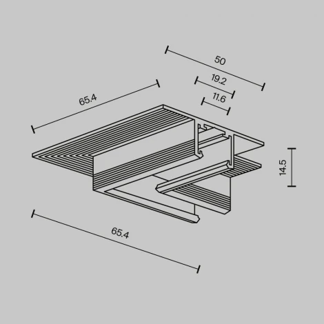 Угол-соединитель 45 встраиваемый под ГКЛ 12,5мм, черный Maytoni Technical Accessories for tracks Exility X TRA239CLS-42.12B