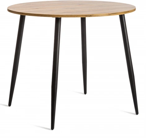 Стол URANUS ЛДСП/металл, 90x90x77 см, Дуб вотан/Черный Tetchair 19315