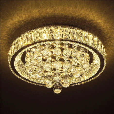 Потолочная люстра светодиодная хрустальная с пультом и управлением смартфоном с регулировкой цветовой температуры и яркости LED4U L032-500