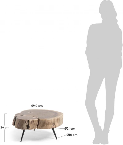 Журнальный стол La Forma (ex Julia Grup) Eider (Черный/ Сталь,Дерево,Акация)