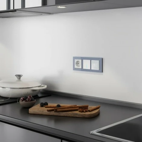 Сенсорный выключатель одноклавишный с подсветкой 1000 Вт (серебряный) Werkel W4510006 (a057680)