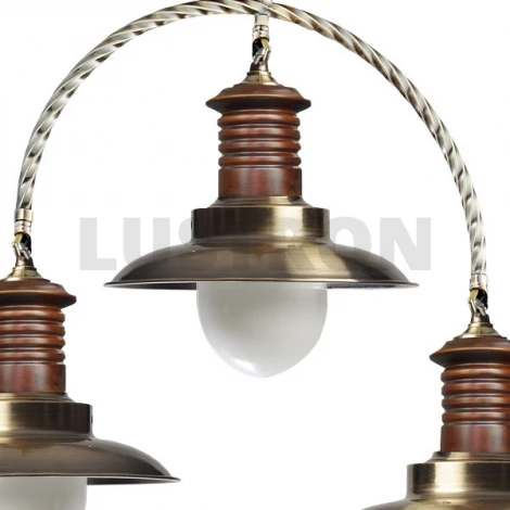 Потолочная люстра N-Light 846 846-03-52 красное дерево+бронза