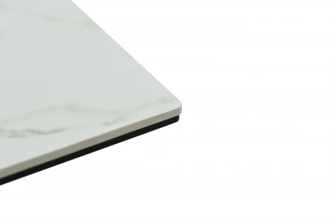 Стол Монако новый, Керамогранит, Черный матовый муар/Грэйс вайт Аврора 102201