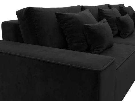 Диван угловой Лига-074 угол универсальный (ДСП/Пластик/Велюр/Черный) Лига Диванов 129865