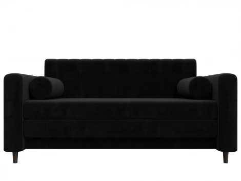 Диван прямой Лига-070 (ЛДСП,Брус,Фанера/Дерево/Велюр/Черный) Лига Диванов 129748