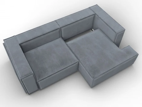 Диван угловой Лига-061 угол правый (ДСП,Брус,Фанера,Велюр/Серый) Лига Диванов 131152