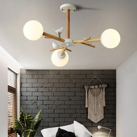 Потолочная люстра на штанге ImperiumLoft FINCH01 (220V, шарики, птички)