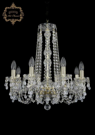 Подвесная люстра Art Classic 11.24 11.24.8.200.h-59.Gd.V0300 (220V, хрусталь, на цепи, подсвечник, свеча)