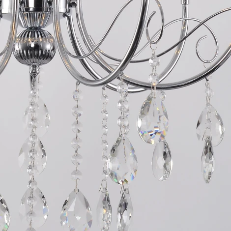 Подвесная люстра Reluce 04202-0.4-07 CR (220V, подвески, на цепи, подсвечник, свеча)