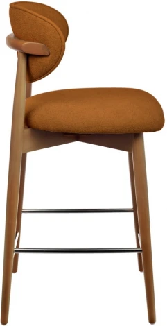 Стул полубарный Lucas 3 терракотовый букле с ножками цвета орех Bradexhome арт.RF 0802