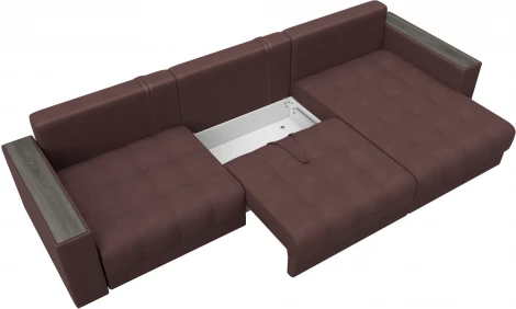 Диван угловой с декором Лига-049 НПБ Лонг Лига Диванов (Замша) арт.128511