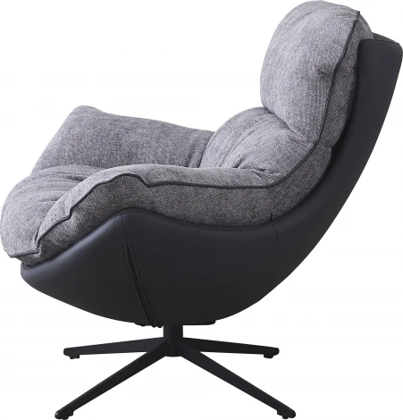 Кресло HUG тёмно-серый, экокожа, шенилл Bradexhome арт.FR 1015