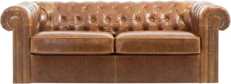 Диван Chesterfield ОГОГО (арт.329686), (Кожа/Коричневый)