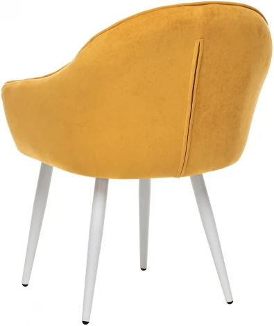 Стул с подлокотниками Вайд, каркас Белый, велюр Горчица 2500000185755 Leset
