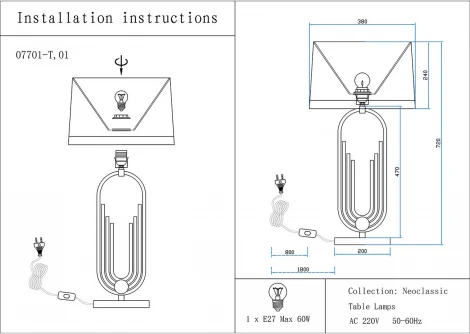 Настольная лампа Kink Light Лорея 07701-T,20(01) бронза/белый E27 1*40W (220V, выключатель, круглые)