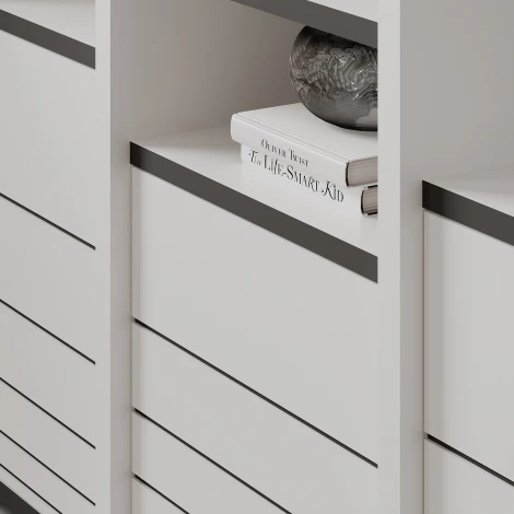 Стеллаж Прямые ARYA BOOKCASE (ЛДСП/Белый) LEVE